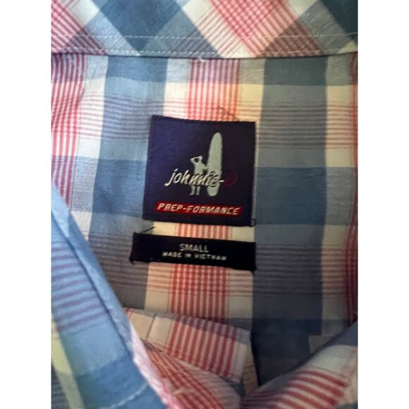 johnnie-O Prep-Formance Button-Up Plaid Shirt, Small - Picture 2 of 3